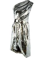 Carven Metallic (grey) One-shoulder Dress, Women's, Size: 40, Modal/polyester