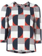 L'autre Chose Geometric Print Blouse, Women's, Size: 44, Polyester/spandex/elastane