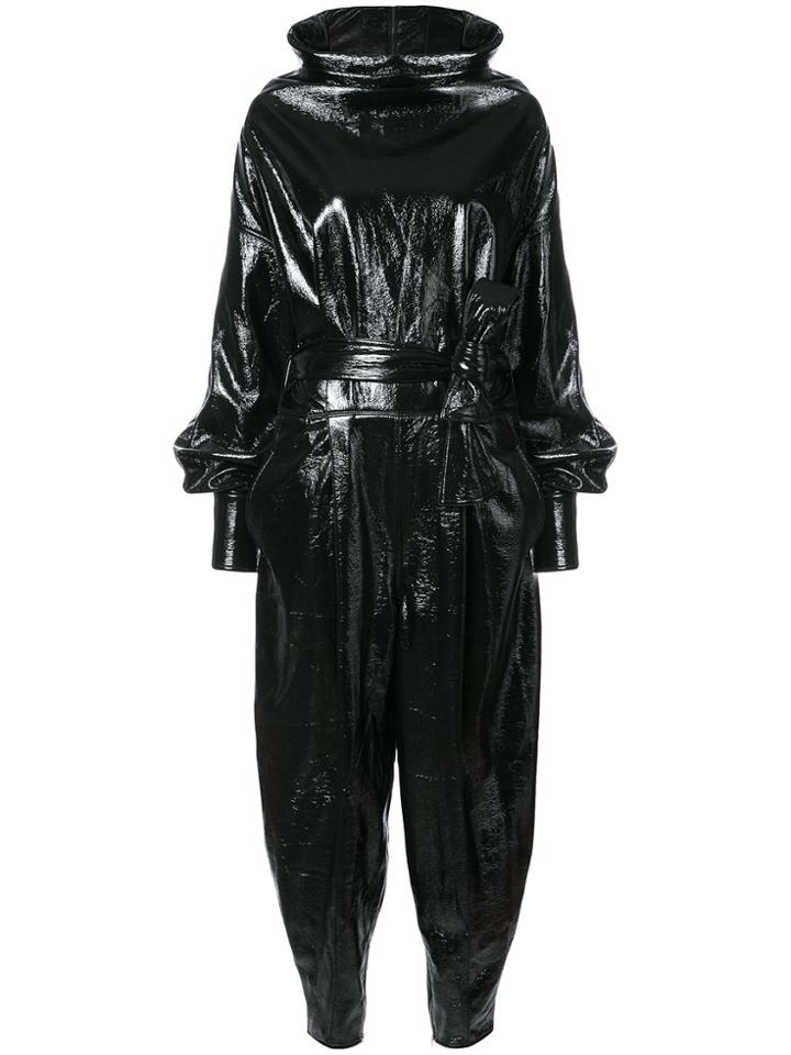 Wanda Nylon Vinyl Jumpsuit - Black