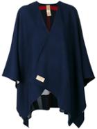 Burberry - Reversible Poncho - Women - Merino - One Size, Blue, Merino