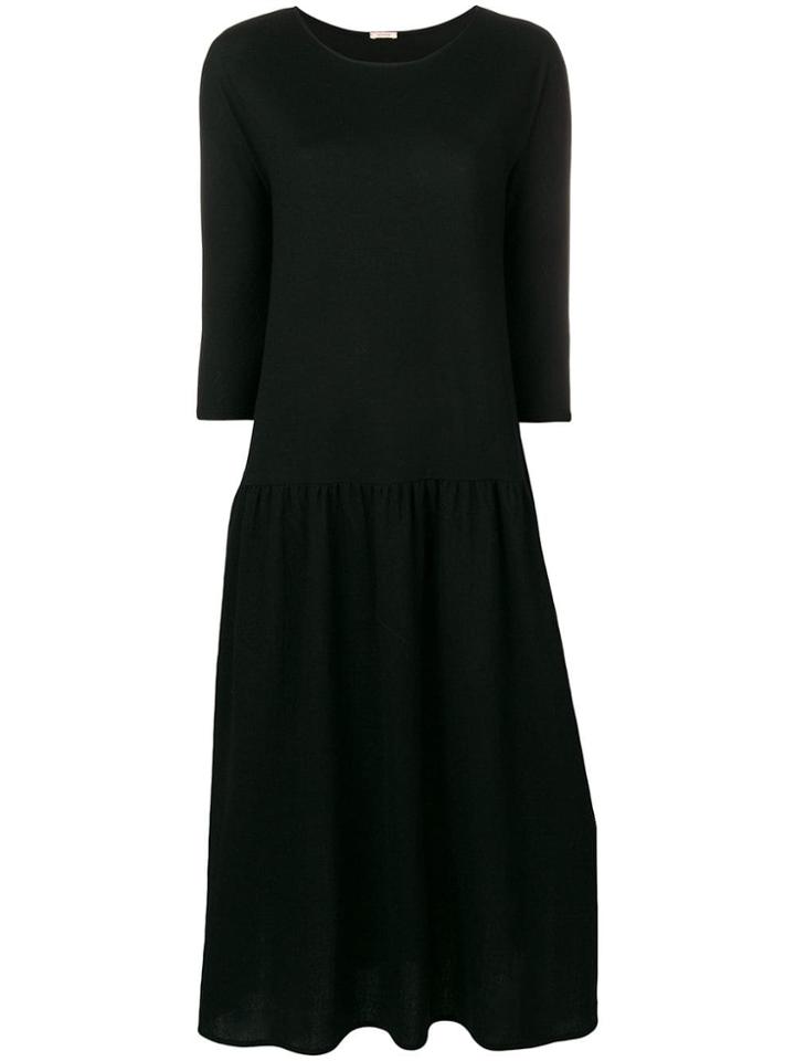 Apuntob Flared Midi Dress - Black
