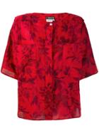 Fendi Vintage 1980's Structured Shoulders Floral Blouse