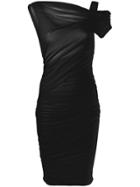 Msgm Ruched Midi Dress - Black