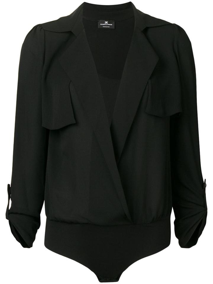 Elisabetta Franchi Shirt Style Bodysuit - Black