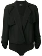 Elisabetta Franchi Shirt Style Bodysuit - Black