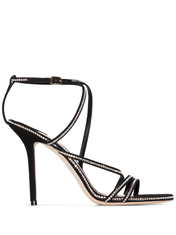 Jimmy Choo Dudette 100mm Crystal-embellished Sandals - Black