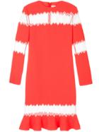 Huishan Zhang Lace Inserts Dress - Red