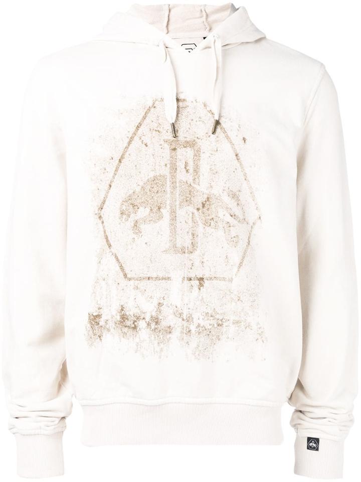 Puma Distressed Logo Hoodie - Grey