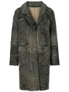 Liska Textured Single-breasted Coat - Grey