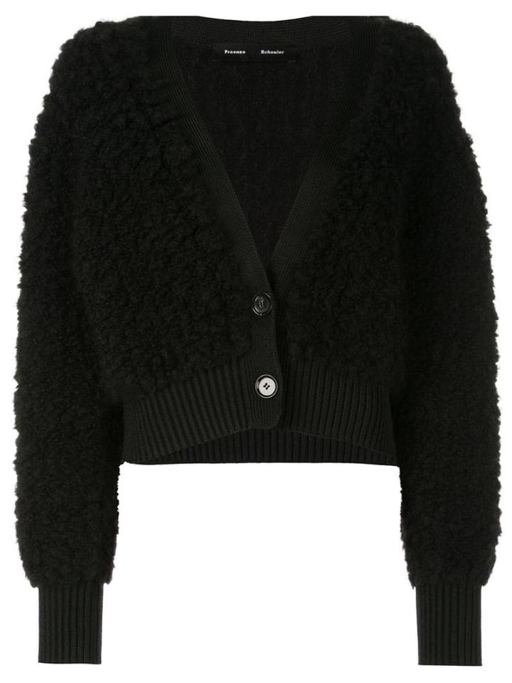 Proenza Schouler Alpaca Cropped Cardigan - Black