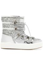 Chiara Ferragni Flirting Ankle Snow Boots - Silver