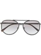 Michael Kors Embellished Aviator Sunglasses - Black