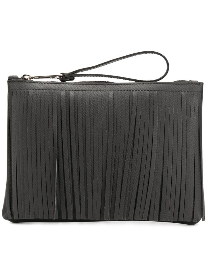 Gum Fringed Wristlet Clutch - Black