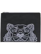 Kenzo Tiger Embroidered Clutch - Black