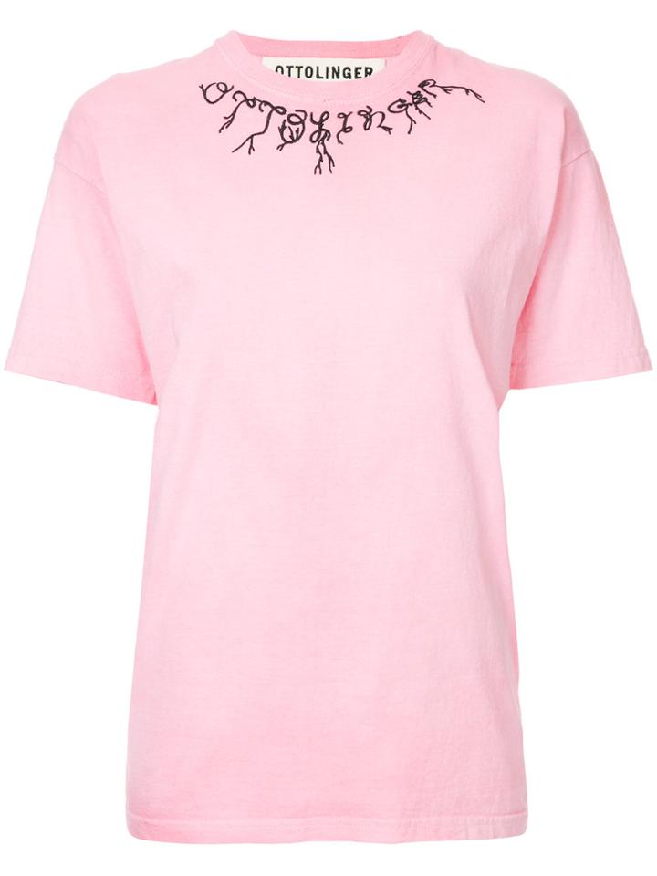 Ottolinger Embroidered T-shirt - Pink & Purple