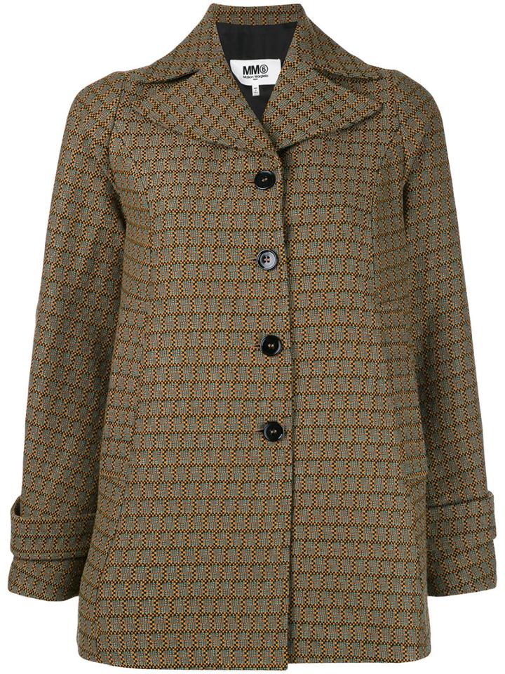 Check Woven Jacket - Women - Acrylic/polyester/viscose - 44, Acrylic/polyester/viscose, Mm6 Maison Margiela