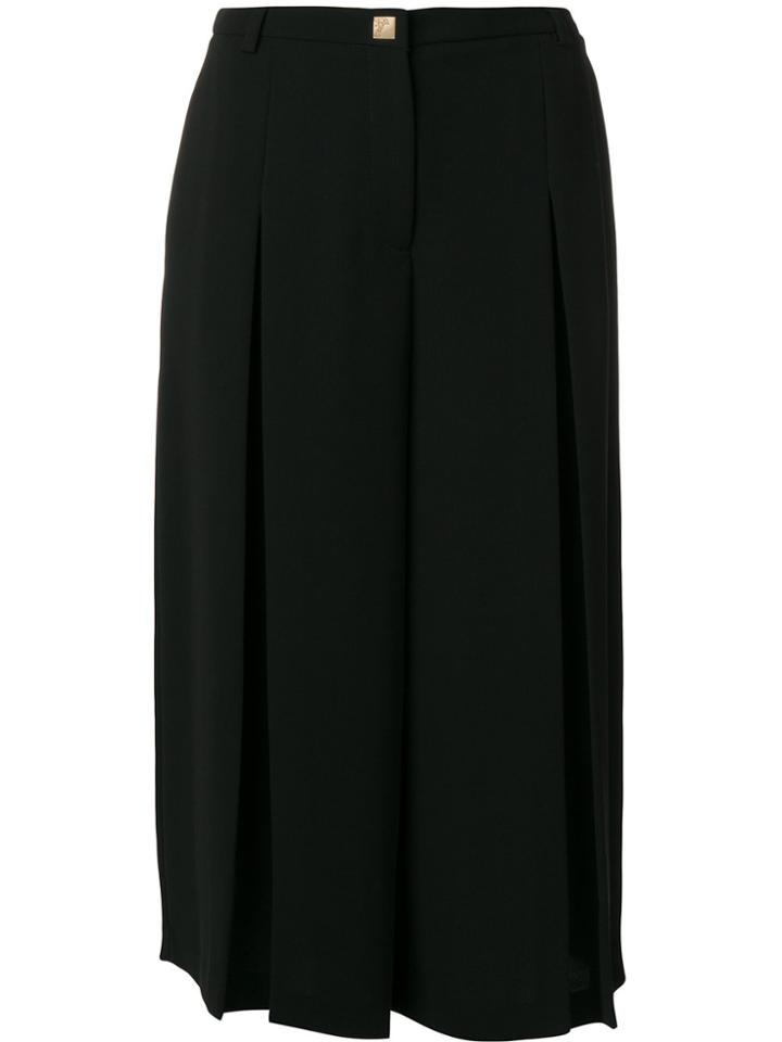 Versace Collection Wide Leg Cropped Pants - Black