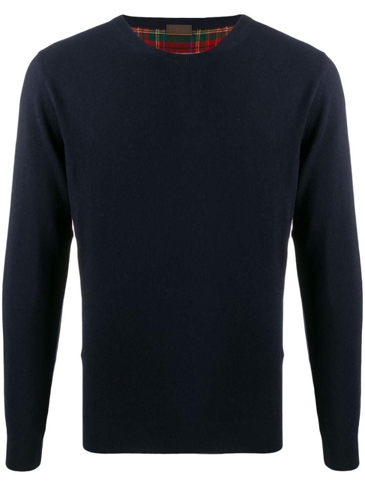 Altea Gauge 12 Tartan Patch Jumper - Blue