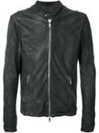 Giorgio Brato Snakeskin Effect Zipped Jacket, Men's, Size: 46, Black, Leather/nylon