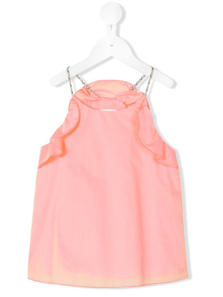 Chloé Kids - Ruffled Tank Top - Kids - Cotton - 12 Yrs, Pink/purple