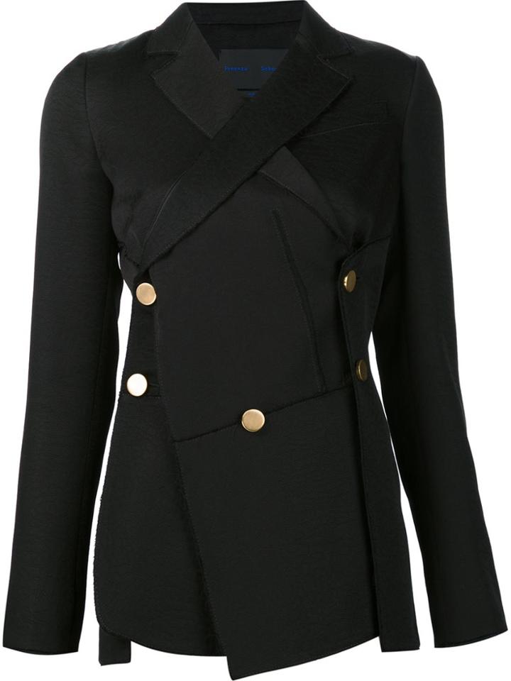 Proenza Schouler Asymmetric Raw Edge Blazer - Black