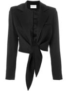 Osman Cropped Tie Waist Jacket - Black