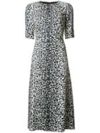 Saint Laurent Animal-print Dress, Women's, Size: 38, Black, Silk/viscose