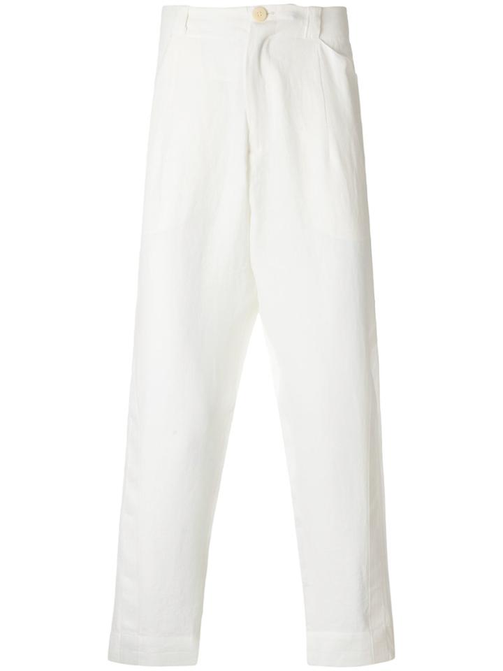 Isabel Benenato Straight Trousers - White