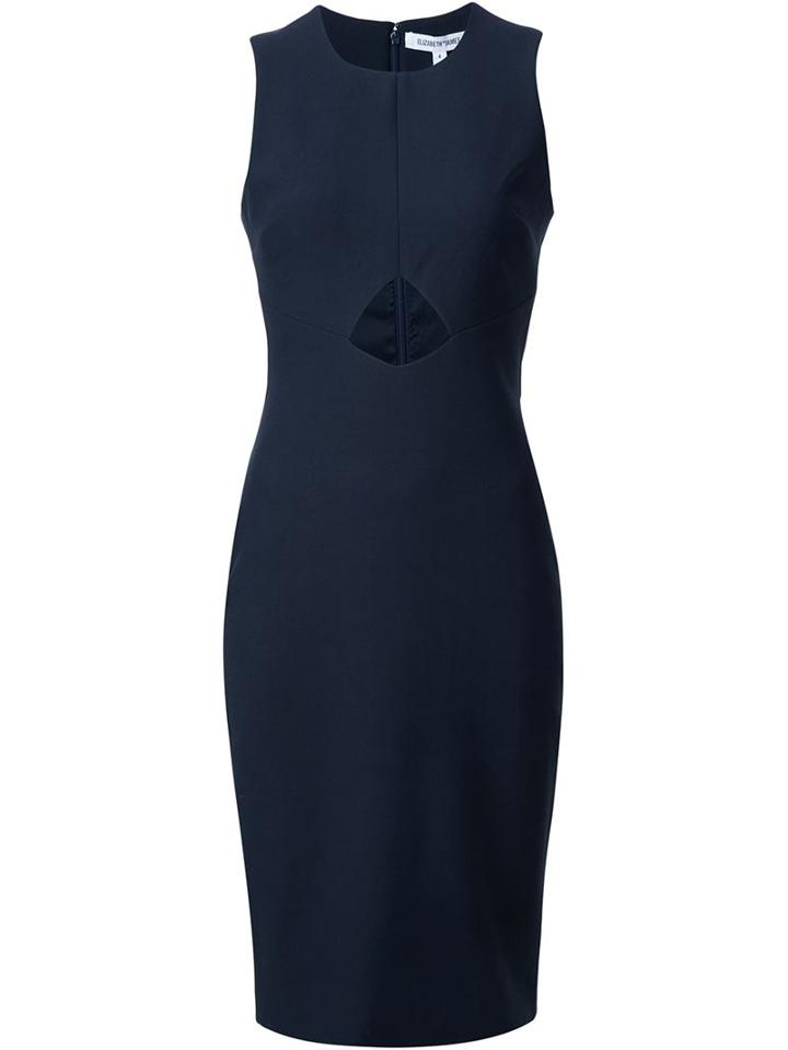 Elizabeth And James Cut-out Detail Dress, Women's, Size: 4, Blue, Polyester/viscose/spandex/elastane
