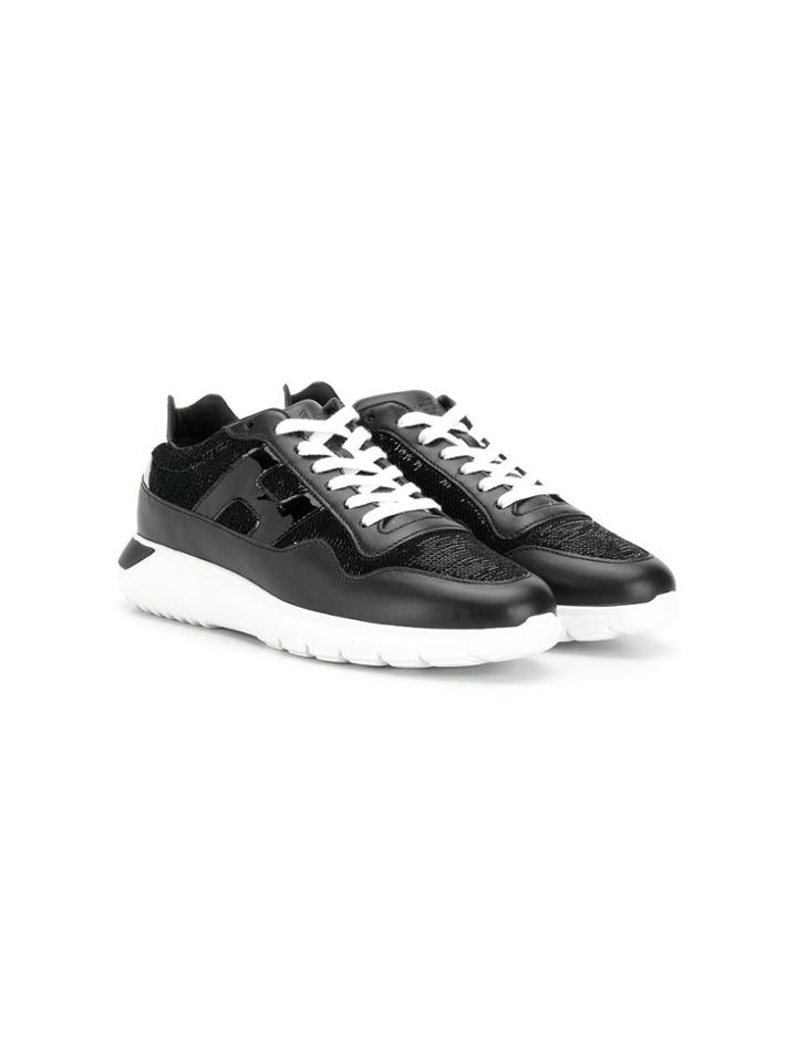 Hogan Kids Teen Embellished Low Top Sneakers - Black