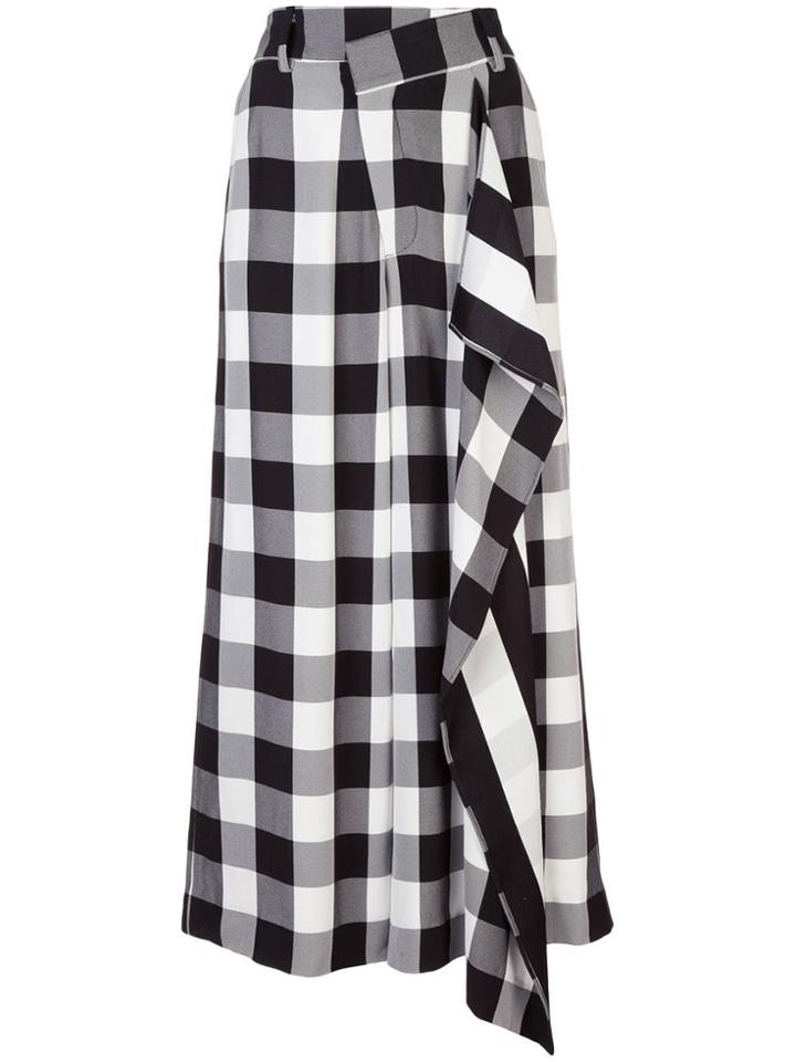 Monse Checked Wide Leg Trousers - Black