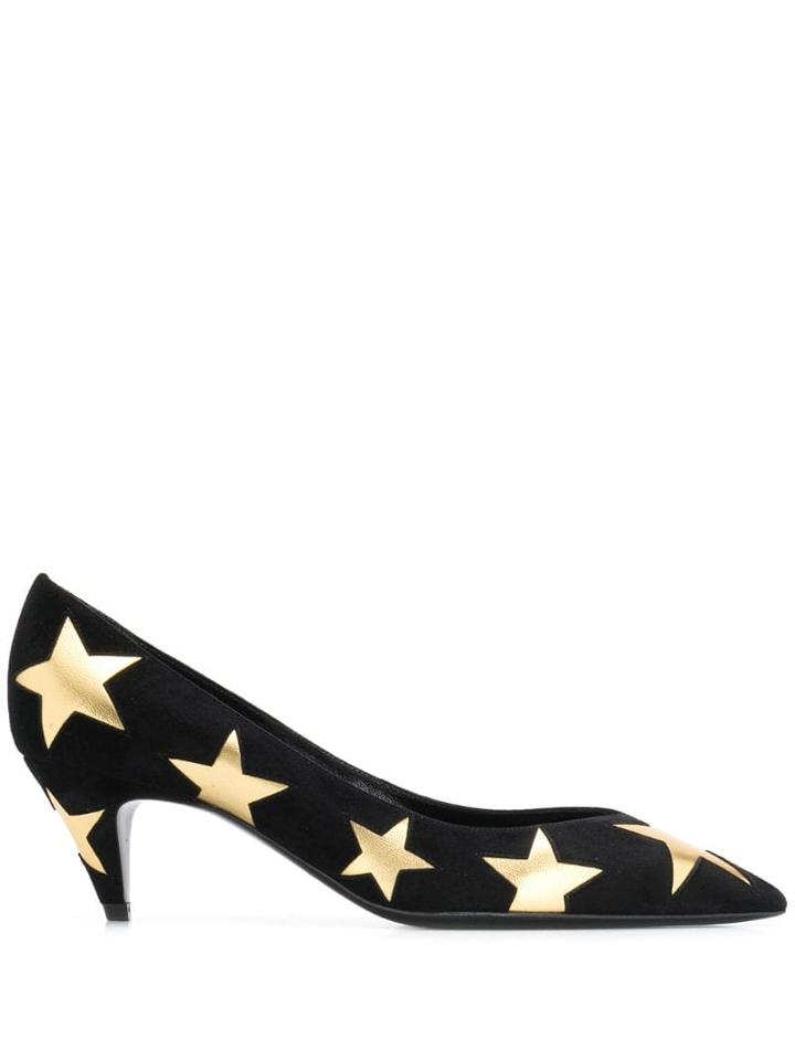Saint Laurent Star Print Pumps - Black