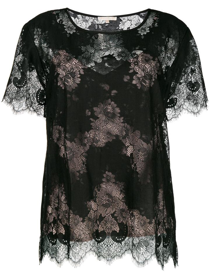 Gold Hawk Suzy Zig Zag Lace T-shirt - Black