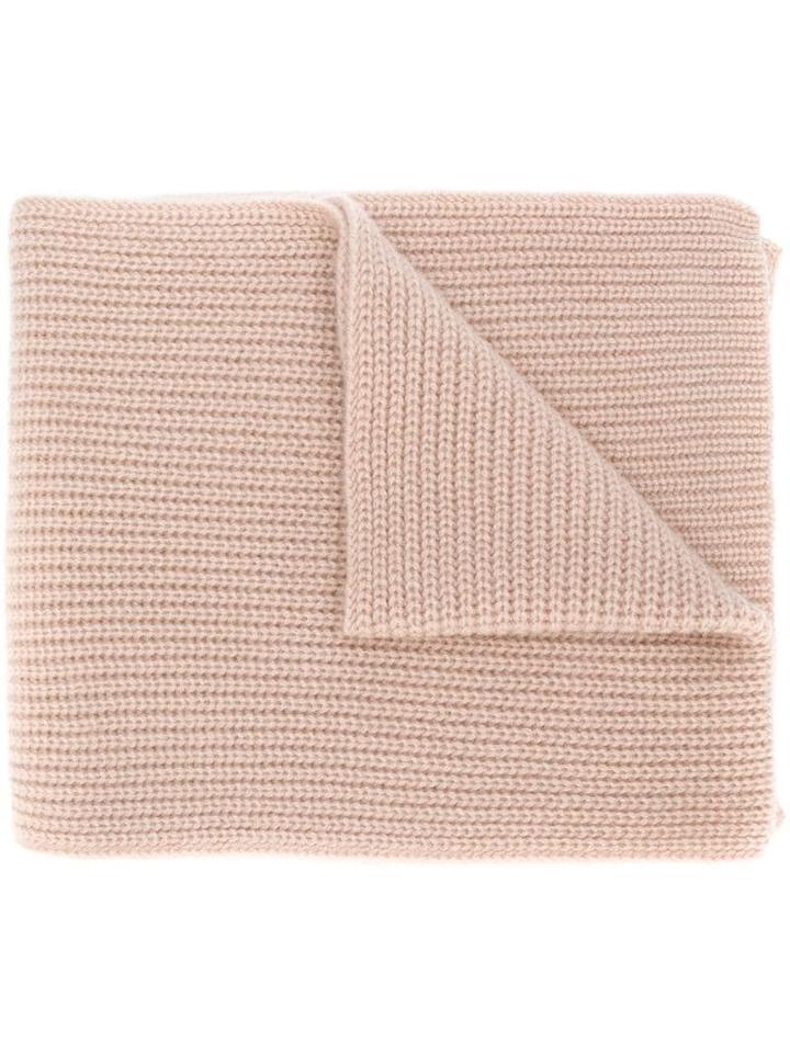 N.peal Ribbed Knitted Scarf - Neutrals