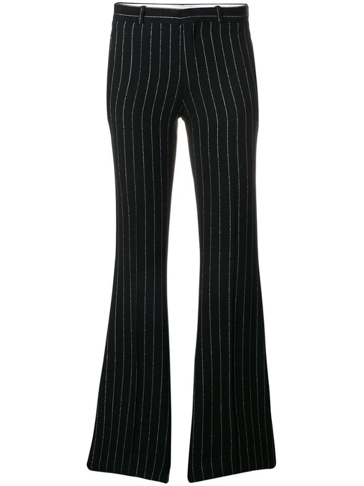 Each X Other Lurex Pinstriped Flared Trousers - Black