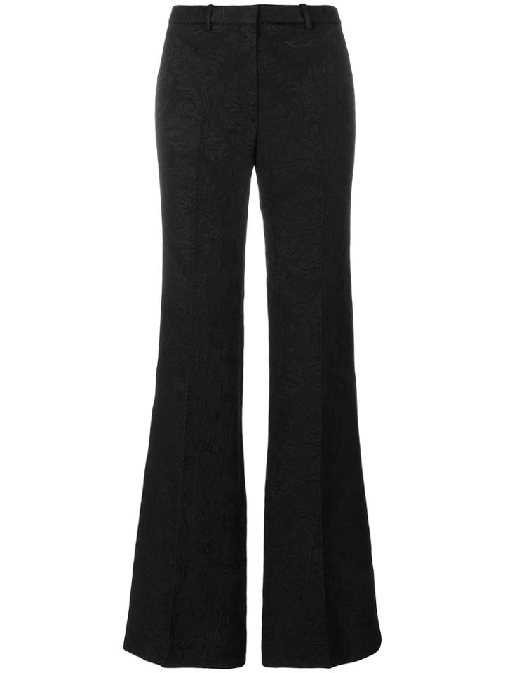 Theory Flared Jacquard Trousers - Black