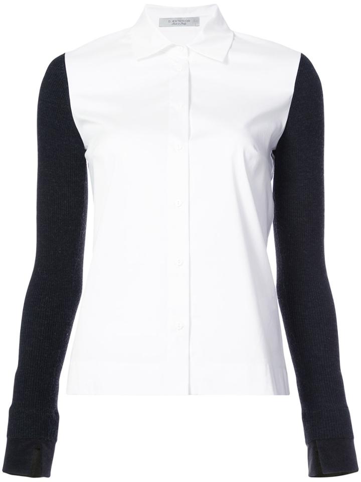 D.exterior Slim Fit Knitted Top - White