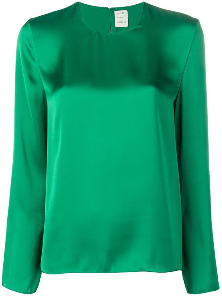 Maison Rabih Kayrouz Sheen Long Sleeve Blouse - Green