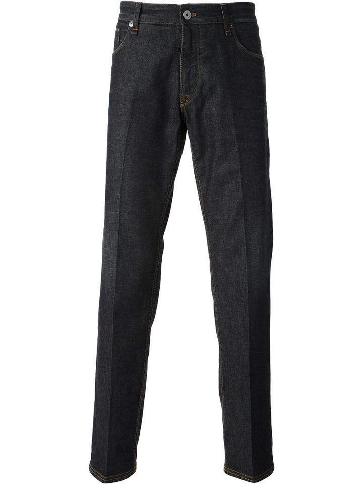 Fendi Straight Leg Jeans, Men's, Size: 30, Blue, Cotton/spandex/elastane