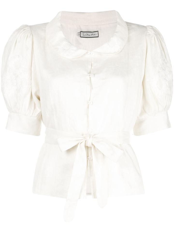 Innika Choo Floral Embroidered Blouse - White