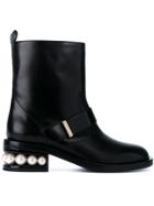 Nicholas Kirkwood Casati Pearl 35 Biker Boots - Black