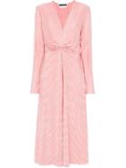 Rotate Plissé Midi Dress - Pink