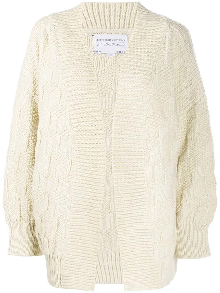 I Love Mr Mittens Chunky Knit Cardigan - White