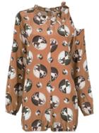 Adriana Degreas - Printed Playsuit - Women - Silk - M, Brown, Silk