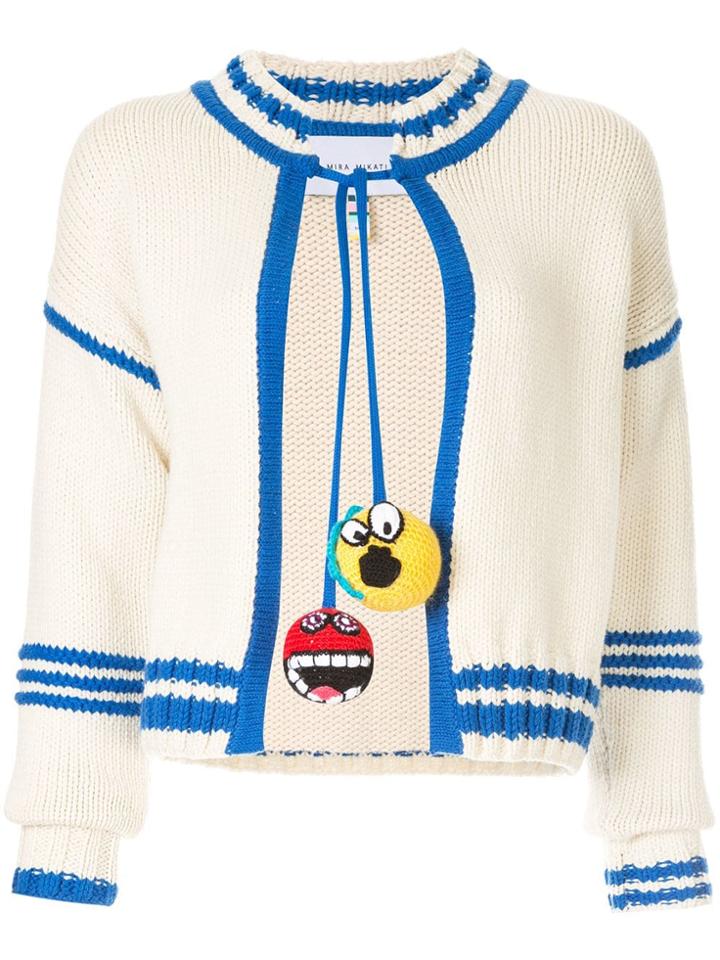 Mira Mikati Monster Pom Pom Cardigan - Yellow