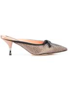 Rochas Rhinestone Evening Mules - Black
