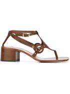 L Autre Chose Block Heel Sandals, Women's, Size: 36, Brown, Leather