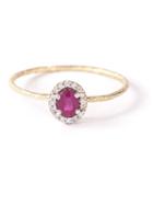 Wouters & Hendrix Gold Ruby & Diamonds Ring, Women's, Size: 54, Metallic, 18kt Gold/diamond/ruby