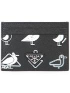 Prada Bird Print Cardholder - Black