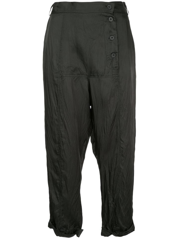 Taylor Cropped Drop-crotch Trousers - Black